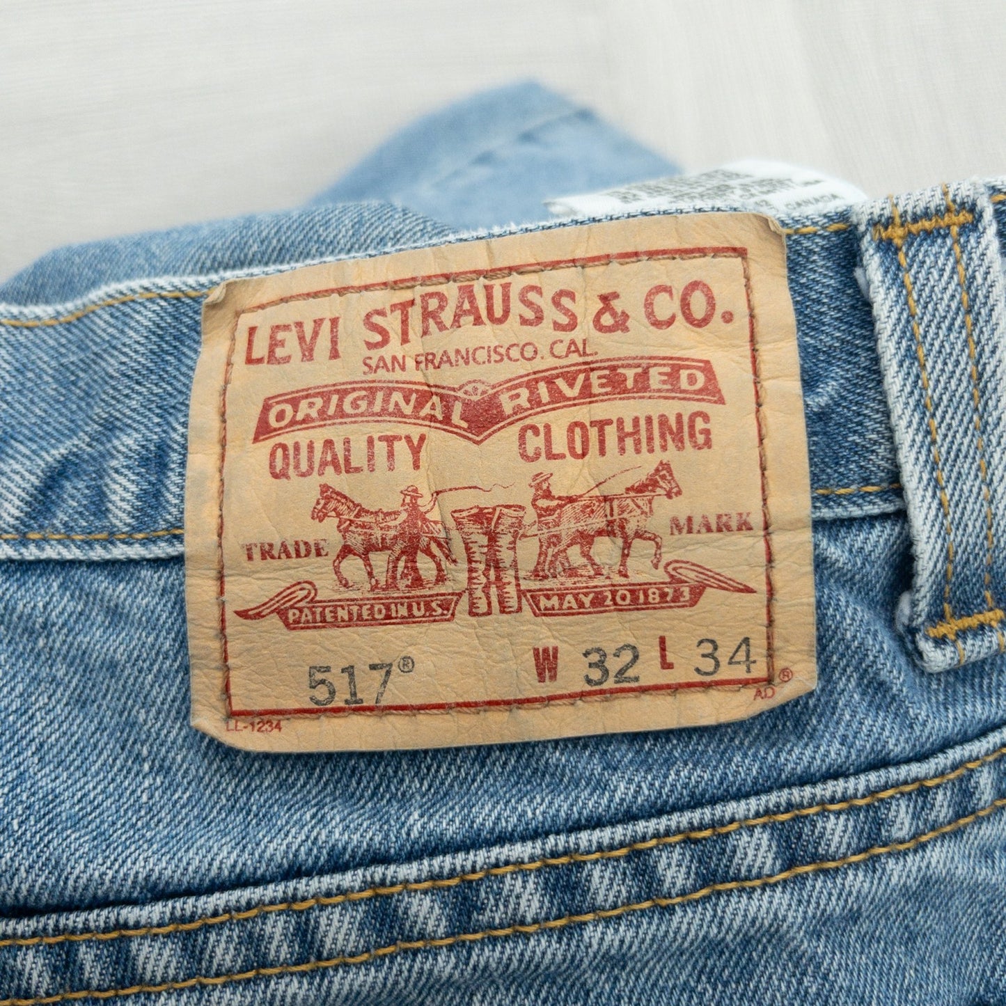 古着 00s Levi’s リーバイス517 ボタン裏4002 デニムパンツ フレアパンツ ベルボトム W32 L34 USA製 インディゴブルー