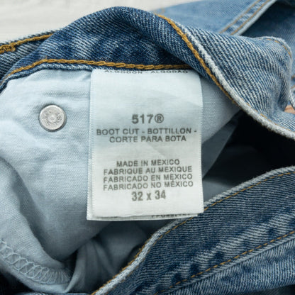 古着 00s Levi’s リーバイス517 ボタン裏4002 デニムパンツ フレアパンツ ベルボトム W32 L34 USA製 インディゴブルー