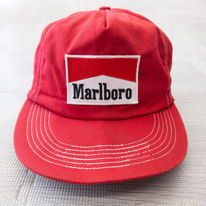 古着 90s Marlboro マルボロ ビンテージ スナップバックキャップ レッド