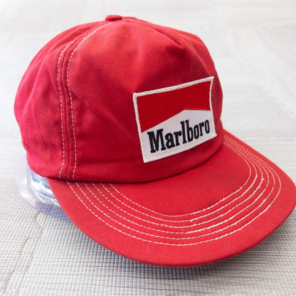 古着 90s Marlboro マルボロ ビンテージ スナップバックキャップ レッド