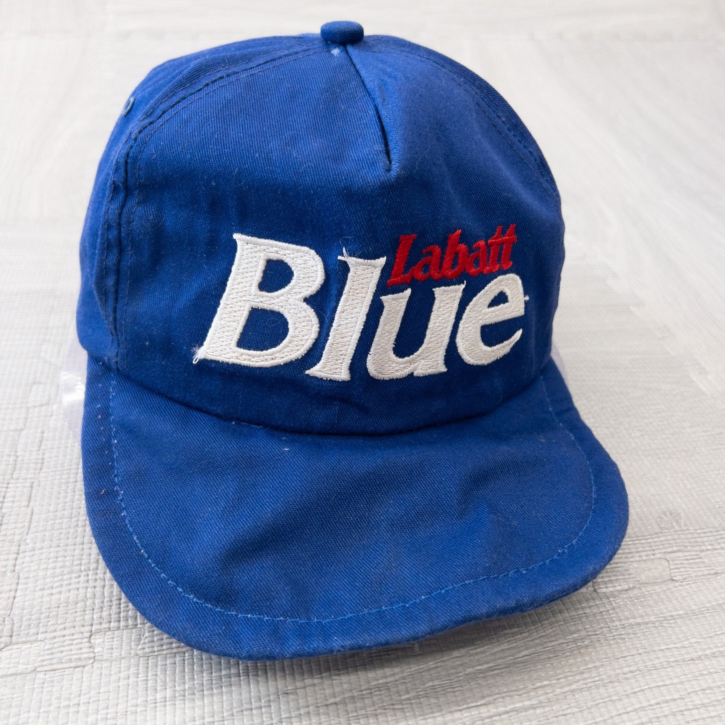 古着 90s Labatts Blue ラバットブルー ビンテージ スナップバック トラッカーキャップ ブルー