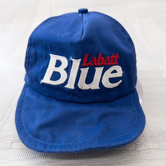 古着 90s Labatts Blue ラバットブルー ビンテージ スナップバック トラッカーキャップ ブルー