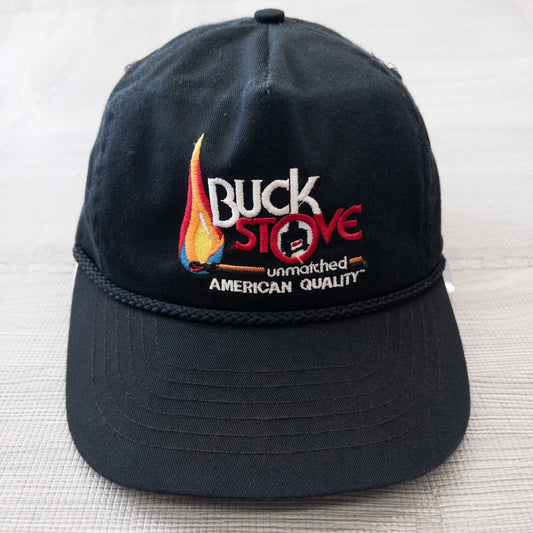 古着 90s BUCK STOVE ビンテージ トラッカーキャップ ブラック USA製