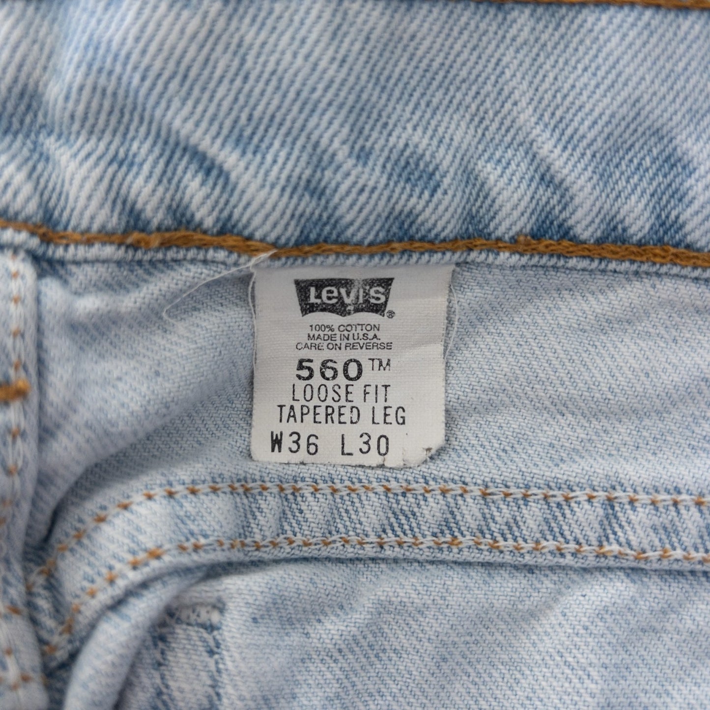 90s Levi’s リーバイス560 テーパード デニムパンツ W36 L30 USA製 インディゴブルー 良サイズ