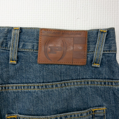 PHAT FARM ヒップホップデニムパンツ 刺繍 パンツ W34 L33 メキシコ製 インディゴブルー