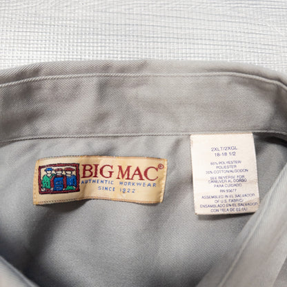 90s 00s BIGMAC ビッグマック 半袖ワークシャツ XXL グレー