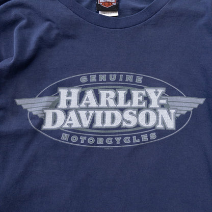 00s HARLEY-DAVIDSON ハーレーダビッドソン 長袖Tシャツ ロンT XL USA製 ネイビー