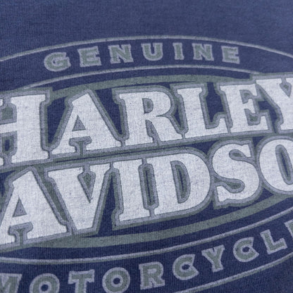 00s HARLEY-DAVIDSON ハーレーダビッドソン 長袖Tシャツ ロンT XL USA製 ネイビー