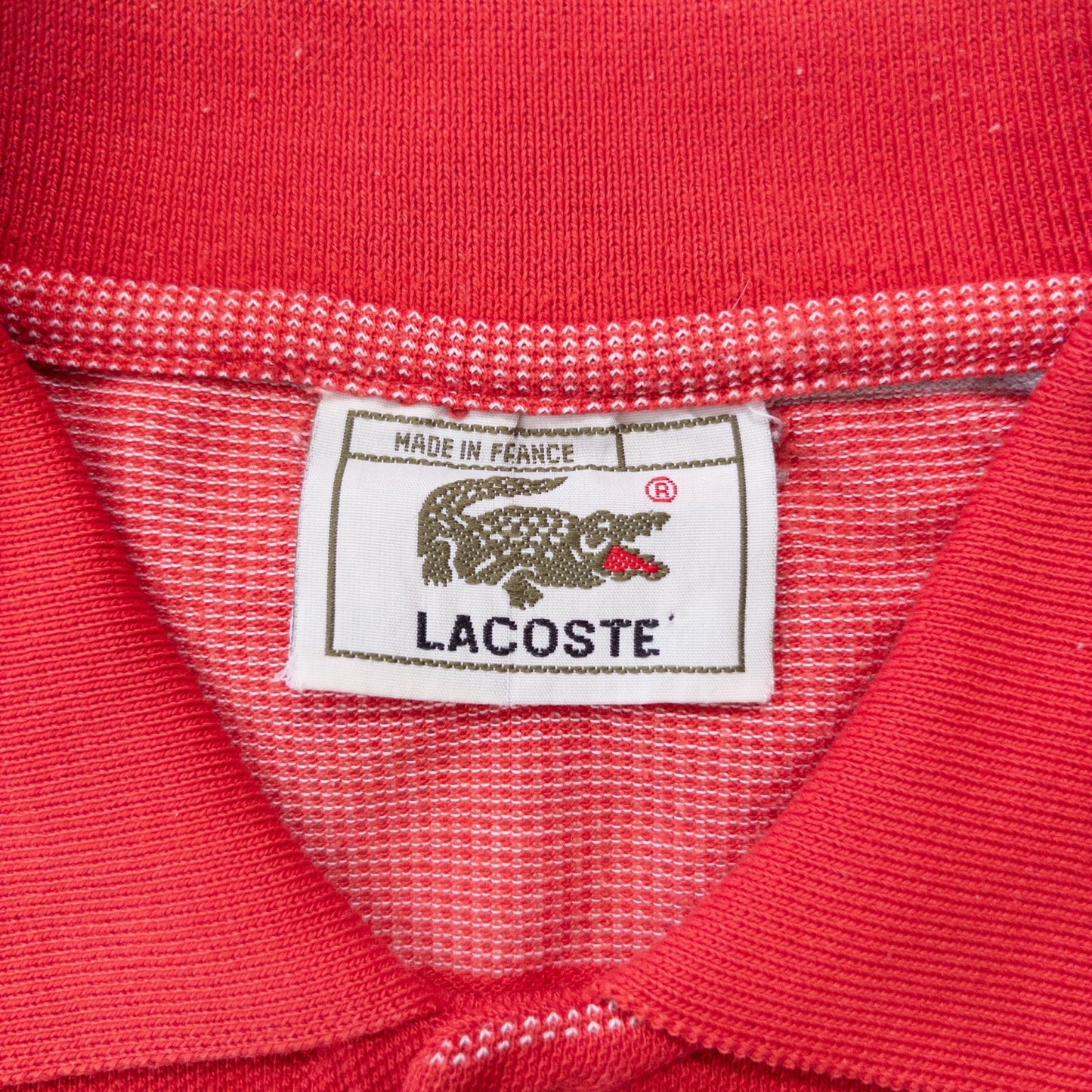 古着 90s LACOSTE ラコステ フレラコ ポロシャツ フランス製 レッド