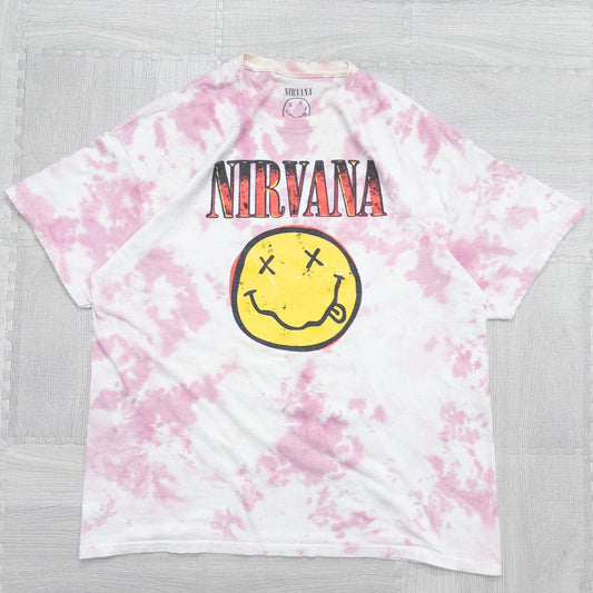 古着 00s NIRVANA ニルバーナ バンドTシャツ バンT タイダイ メンズXL