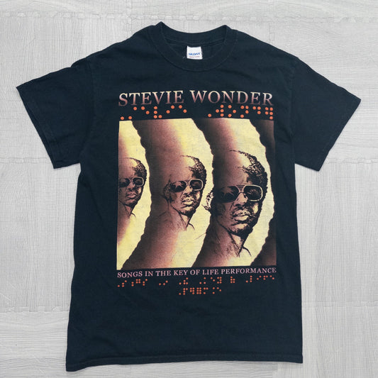 古着 10s STEVIE WONDER スティービーワンダー 2015TOUR Ｔシャツ ブラック メンズs