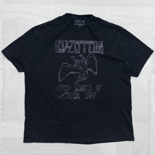 古着 20s LED-ZEPPELIN レッドツェッペリン バンドTシャツ バンT ブラック メンズXL