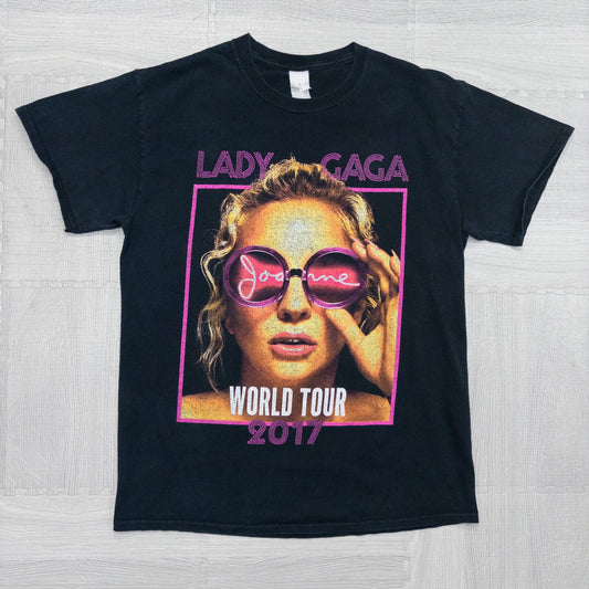 古着 10s LADY GAGA レディーガガ WORLD TOUR 2017 Tシャツ ブラック