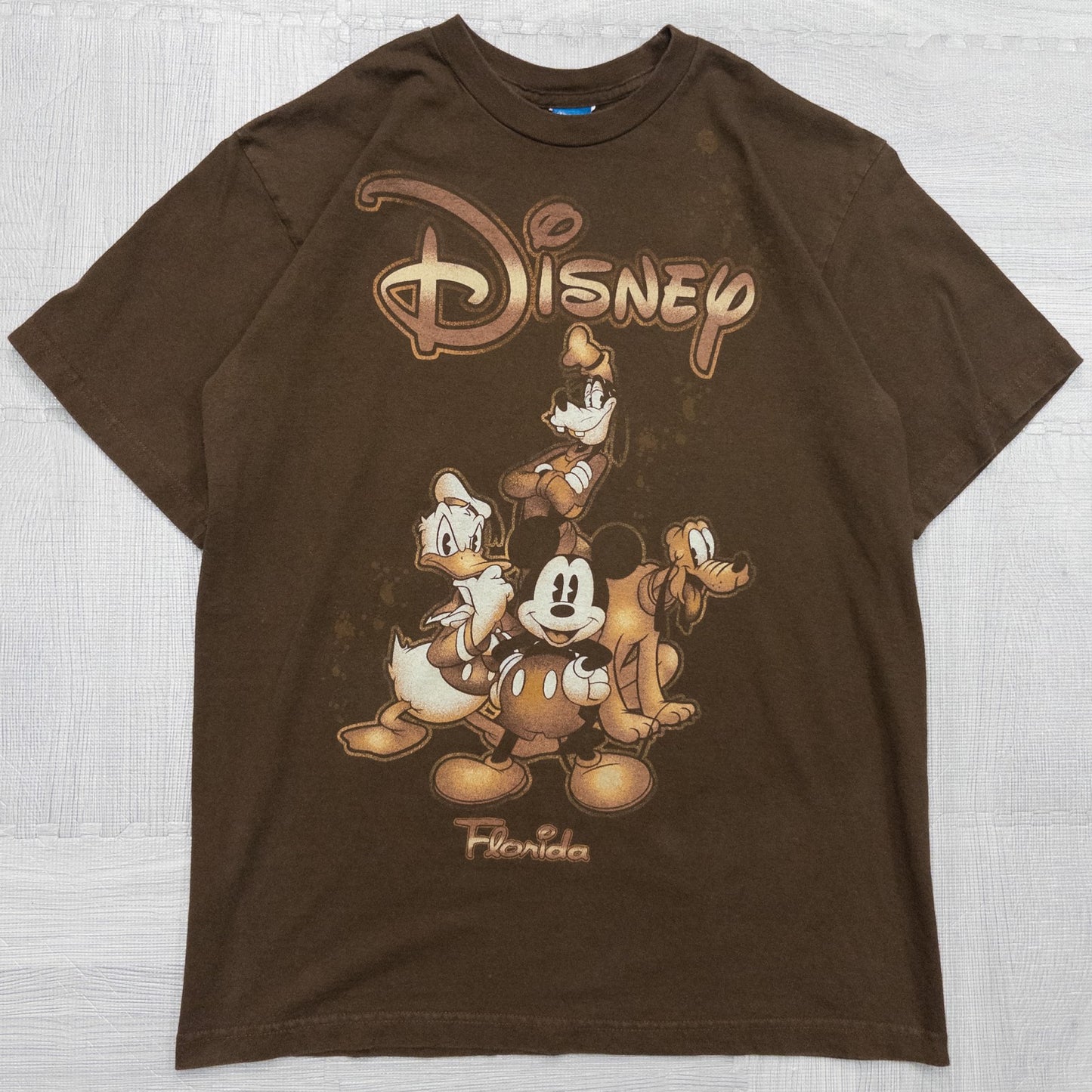 古着 00s DISNEY ディズニーフロリダ Tシャツ ブラウン