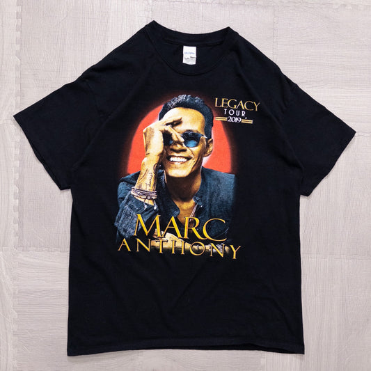 古着 10s MARC ANTHONY ミュージシャンＴシャツ ブラックＬ