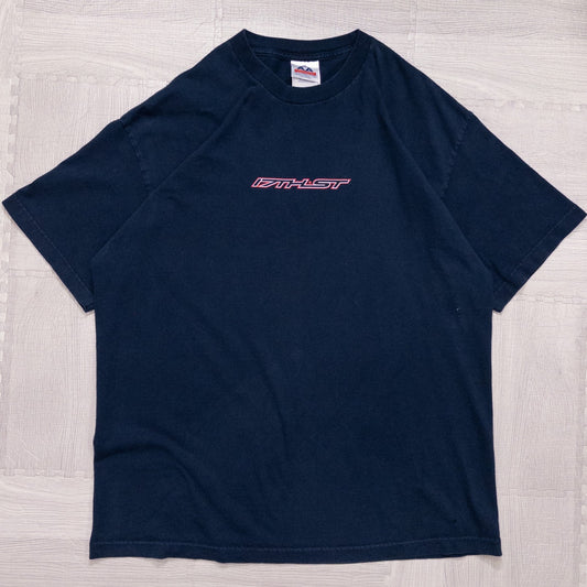 古着 00s 17THLST Y2K プリント  Tシャツ XL ネイビー USA製