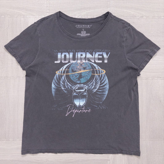 古着 00s JOUNEY ジャーニー Ｔシャツ バンドTシャツ バンT ブラックＬ