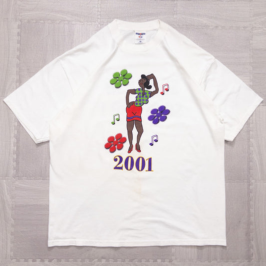 古着 00s Y2K プリントＴシャツ ホワイト XL