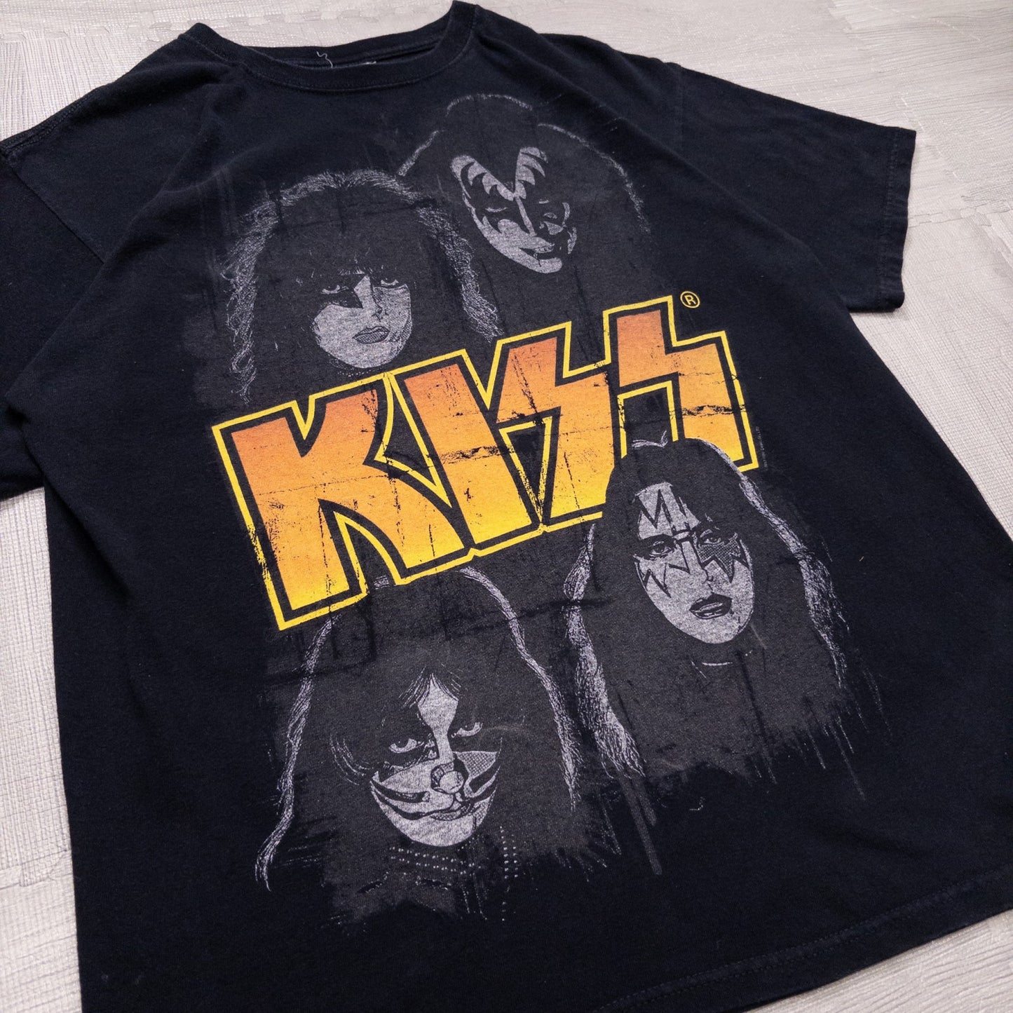 古着 00s KISS キッス バンドＴシャツ バンＴ ブラック L anvil