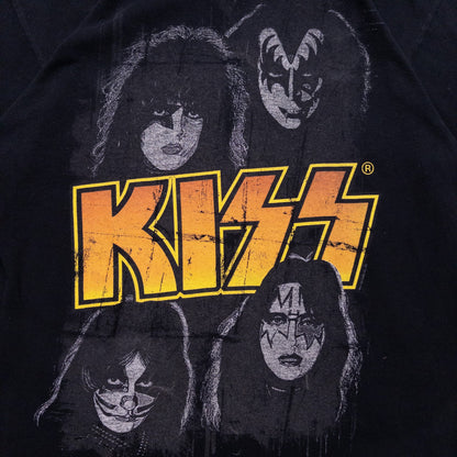 古着 00s KISS キッス バンドＴシャツ バンＴ ブラック L anvil