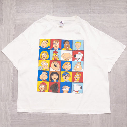 古着 00s Family Guy ファミリーガイ キャラクタープリント Ｔシャツ XXL ホワイト