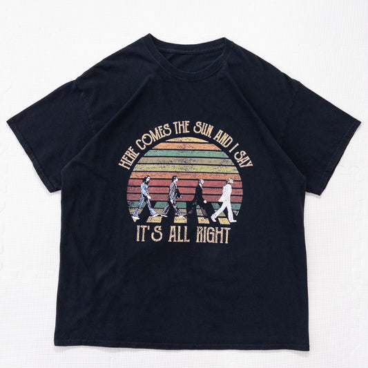 古着 00s BEATLES ビートルズ HEAR COMES THE SUN ブラック バンドtシャツ バンT