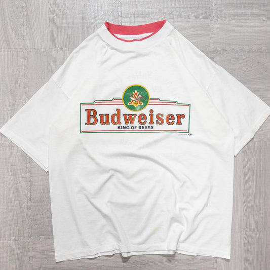 古着 90s お酒 Budweiser バドワイザー Tシャツ ホワイト XL USA製