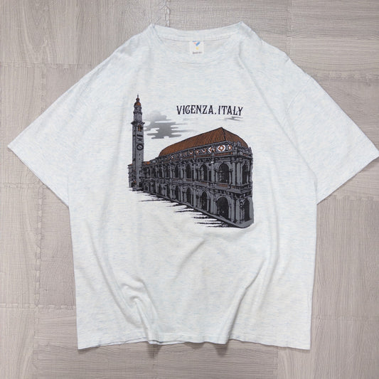 古着 90s イタリア VIGENZA アートプリント Tシャツ シングルステッチ