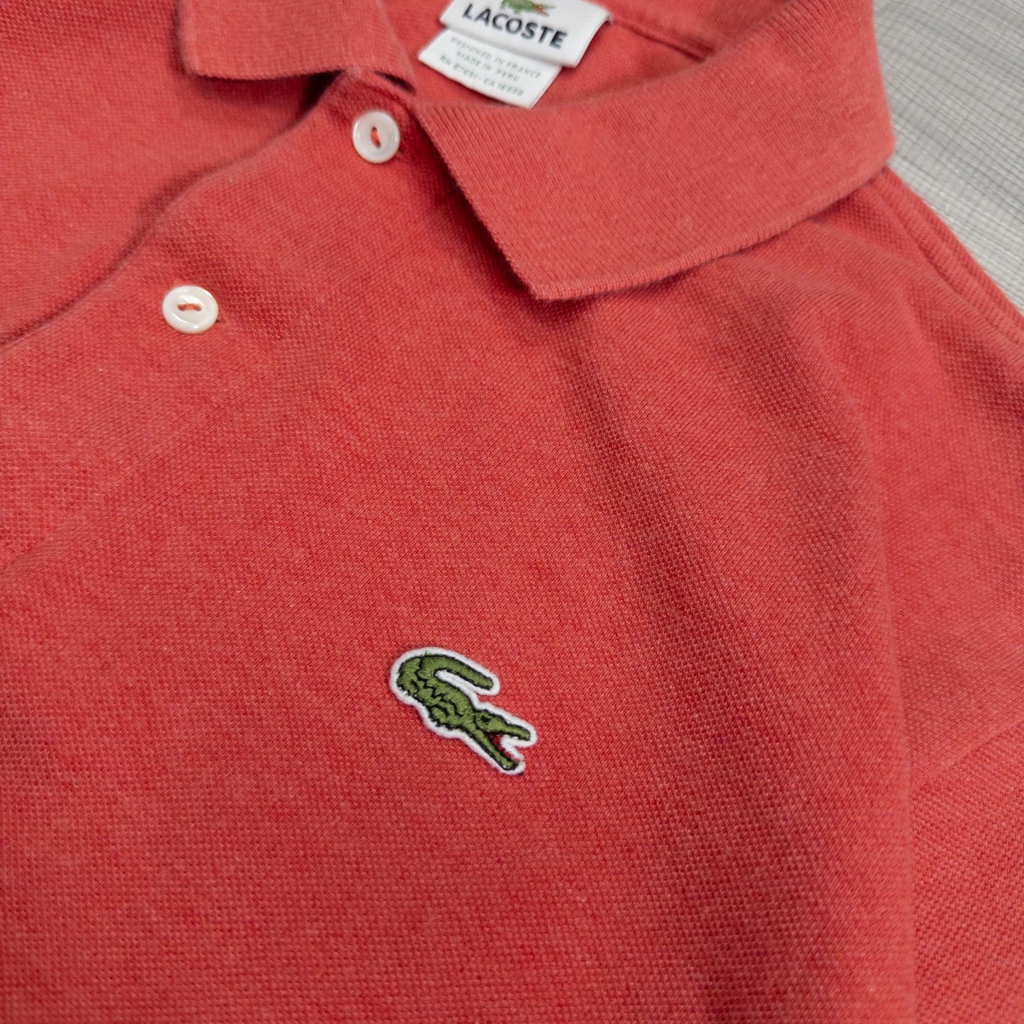 古着 70-80s LACOSTE ラコステ ポロシャツ 薄いレッド L