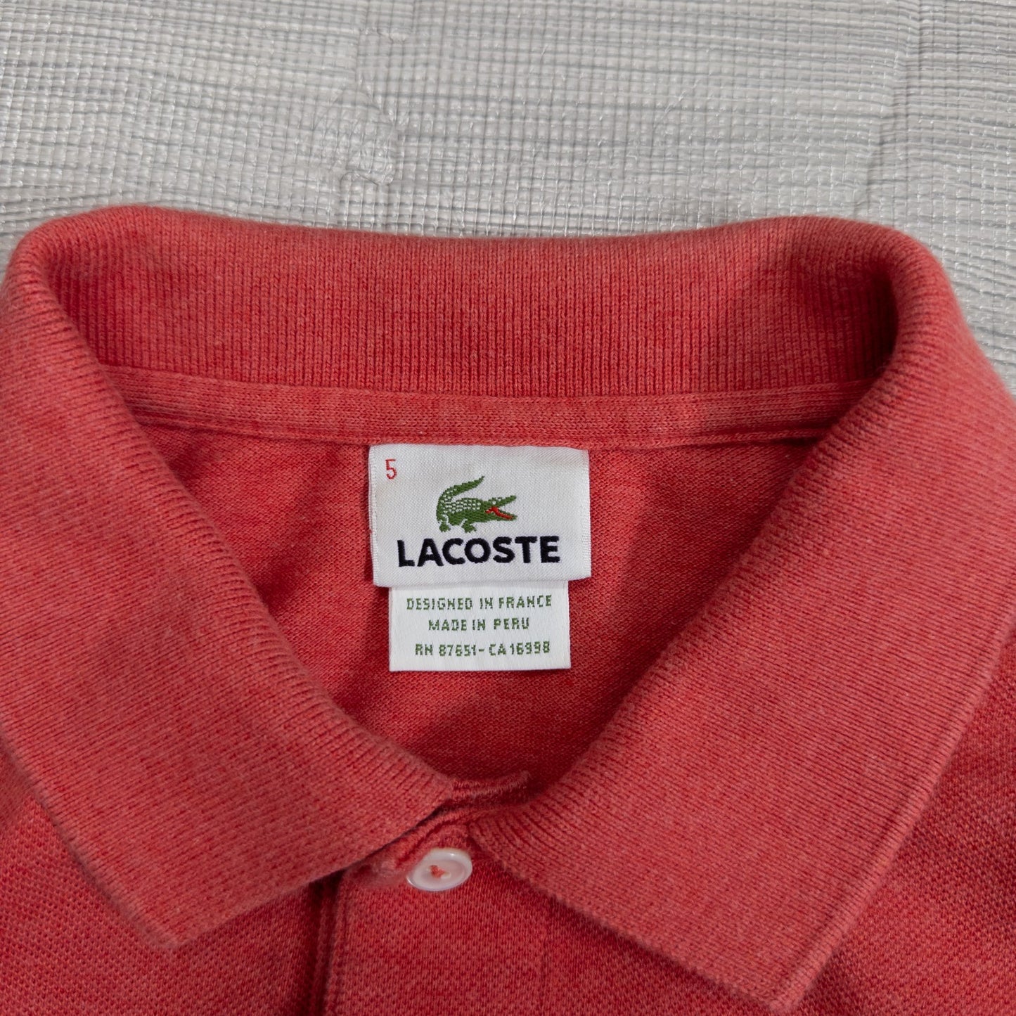 古着 70-80s LACOSTE ラコステ ポロシャツ 薄いレッド L