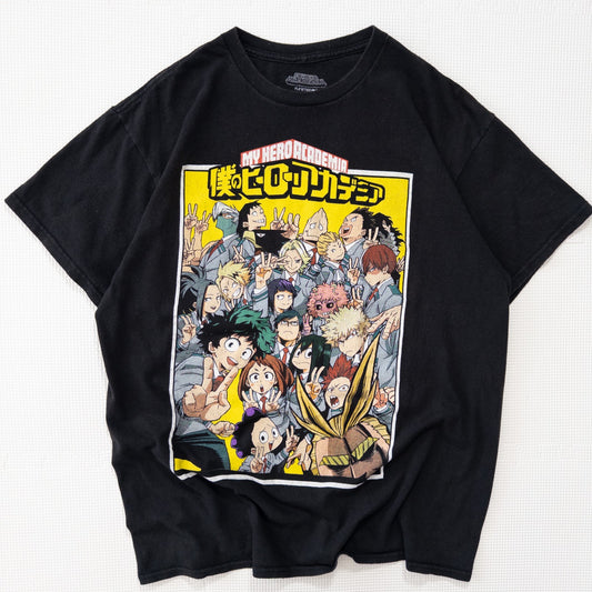 古着 20s アニメ 僕のヒーローアカデミア アニメTシャツ ブラック L