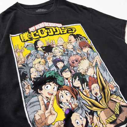 古着 20s アニメ 僕のヒーローアカデミア アニメTシャツ ブラック L