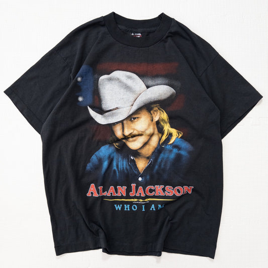 古着 90s ALAN JACKSON Tシャツ ブラック L USA製 シングルステッチ