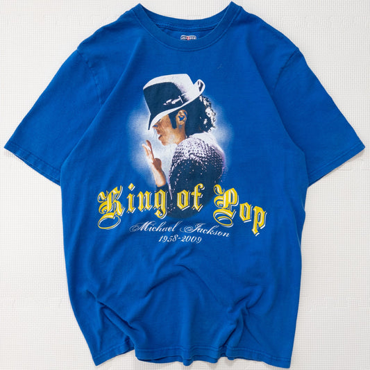 古着 00s Michael Jackson 追悼 Tシャツ ブルー M