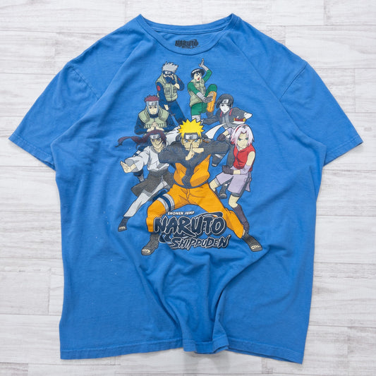 古着 00s アニメ NARUTO ナルト Tシャツ ブルー M