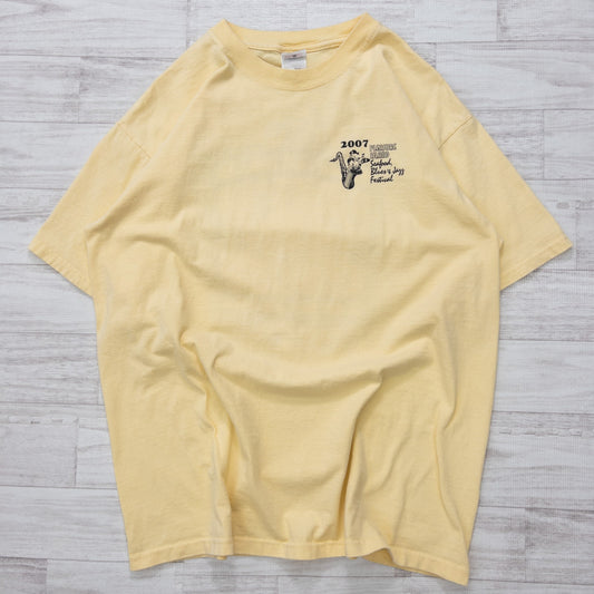 古着 00s アート ジャズ系 Tシャツ イエロー L