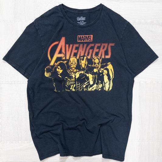 古着 00s MARVEL AVENGERS アベンジャーズ Tシャツ ブラック L