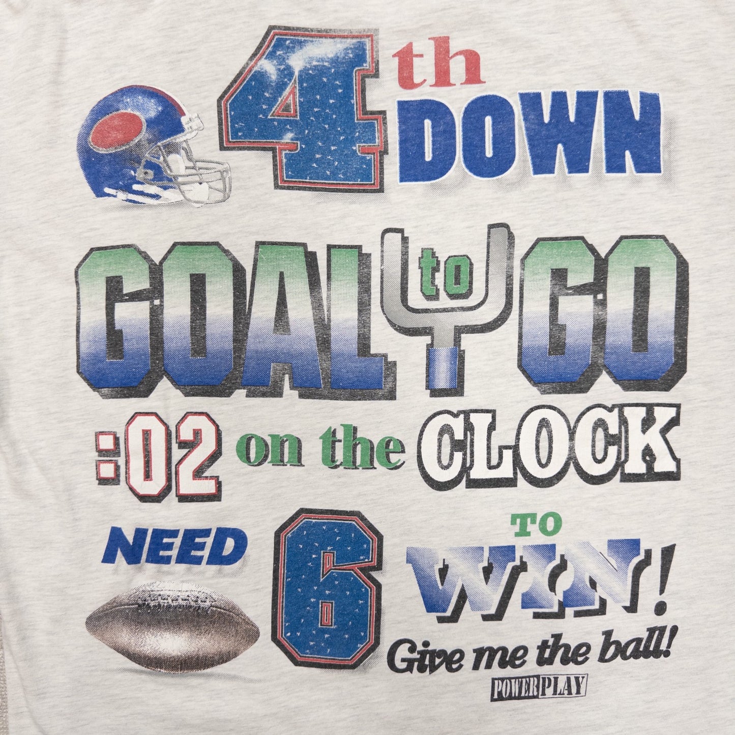 古着 90s FOOTBALL フットボール アメフト プリントTシャツ グレー シングルステッチ