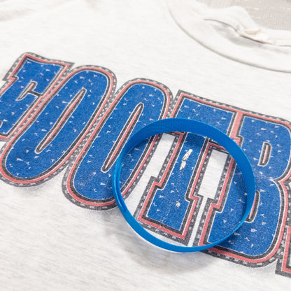 古着 90s FOOTBALL フットボール アメフト プリントTシャツ グレー シングルステッチ