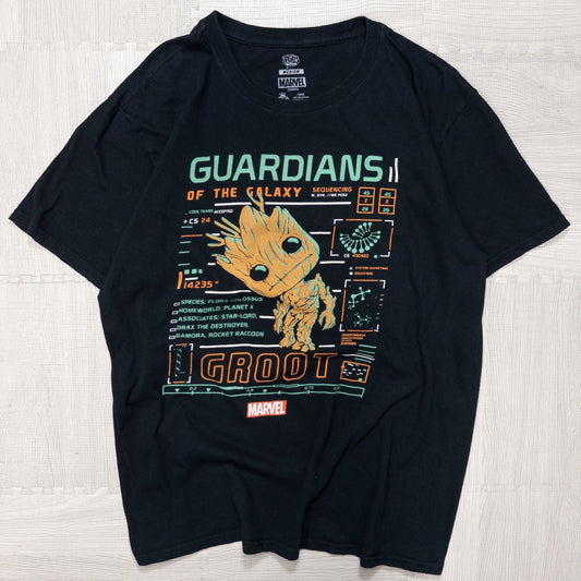 古着 00s MARVEL マーベル GUARDINAS Ｔシャツ ブラック Ｍ