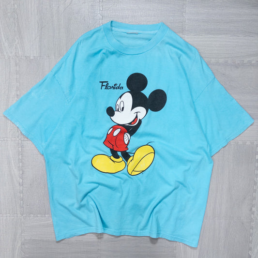 古着 00s DISNEY ディズニー ミッキーマウス Ｔシャツ ブルー