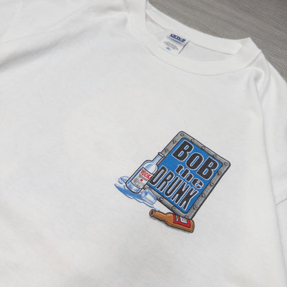 00s BOB THE DRUNK ジョークプリント Ｔシャツ ホワイトXL