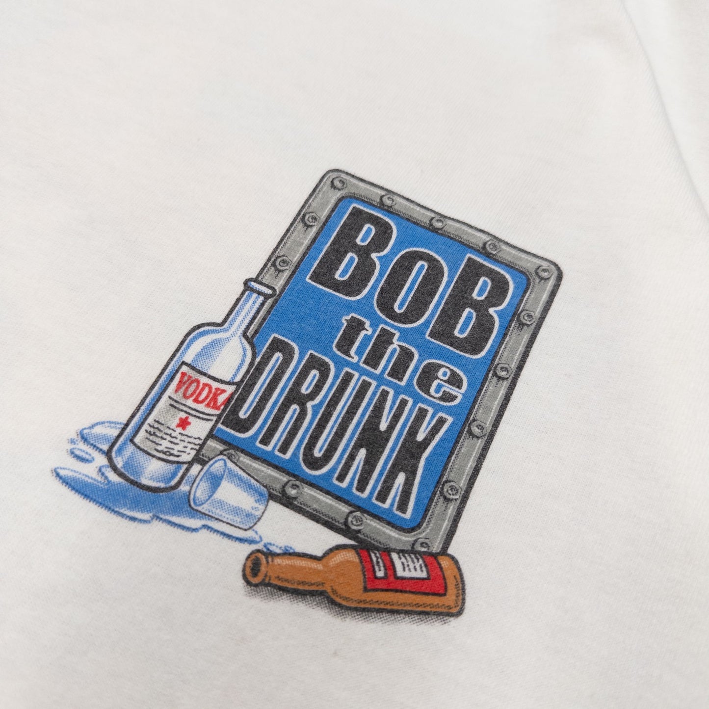 00s BOB THE DRUNK ジョークプリント Ｔシャツ ホワイトXL