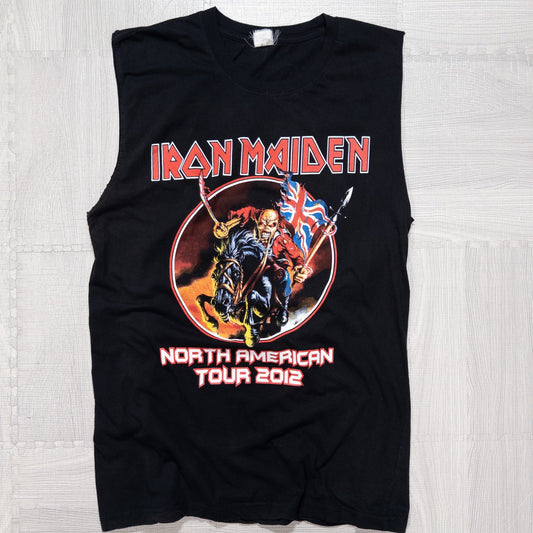 古着 10s バンド IRON MAIDEN アイアンメイデン バンドT カットオフ ノースリーブ ブラック